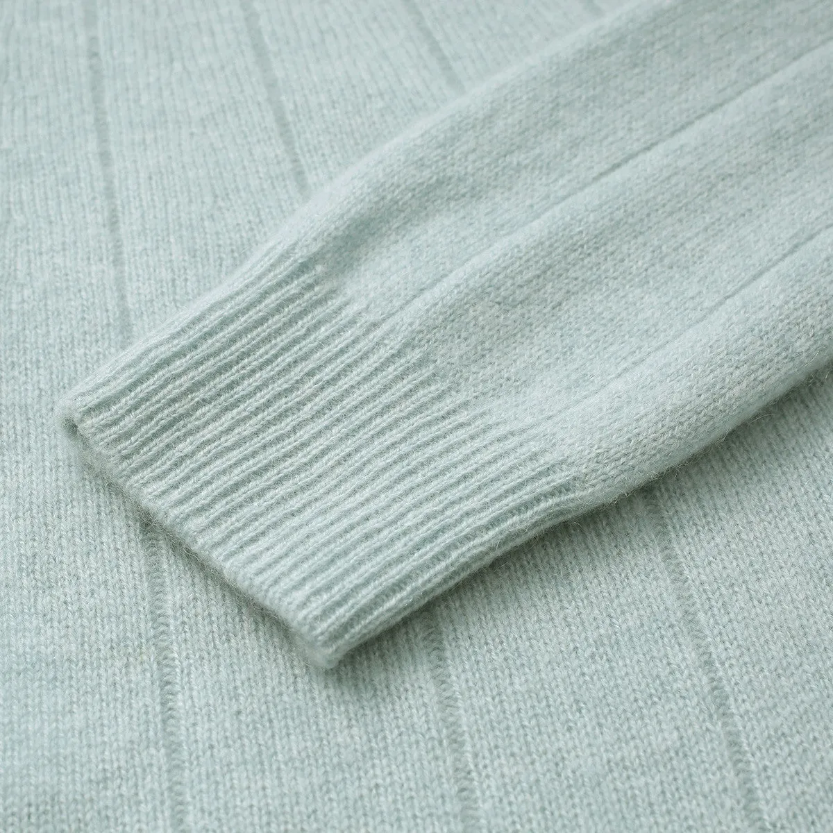 100% Cashmere Ribbed Knit Pullover Sweater