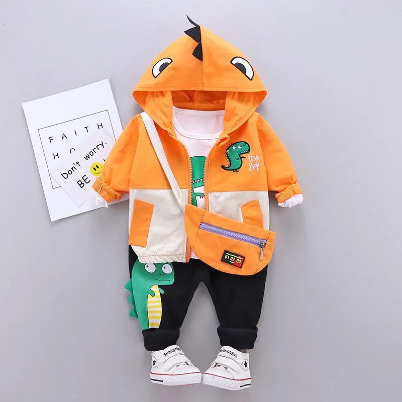 2-piece Cartoon Design Hooded Coat & Pants for Children Boy