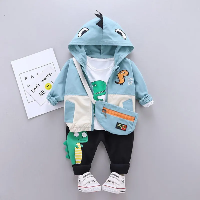 2-piece Cartoon Design Hooded Coat & Pants for Children Boy