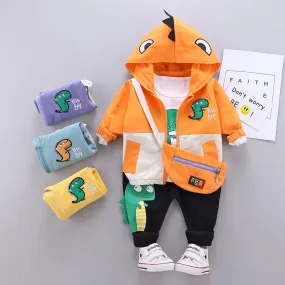 2-piece Cartoon Design Hooded Coat & Pants for Children Boy