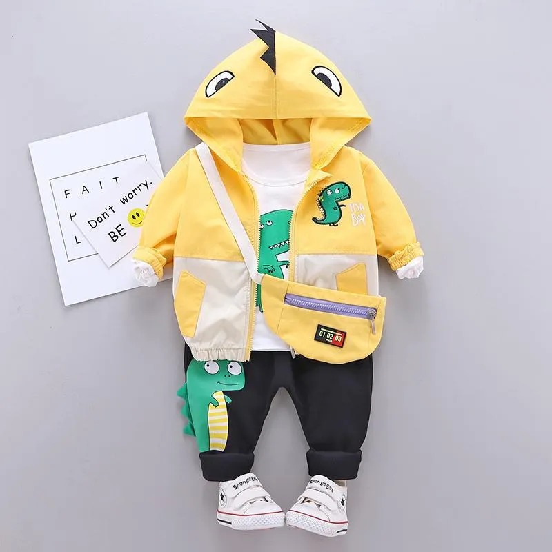 2-piece Cartoon Design Hooded Coat & Pants for Children Boy