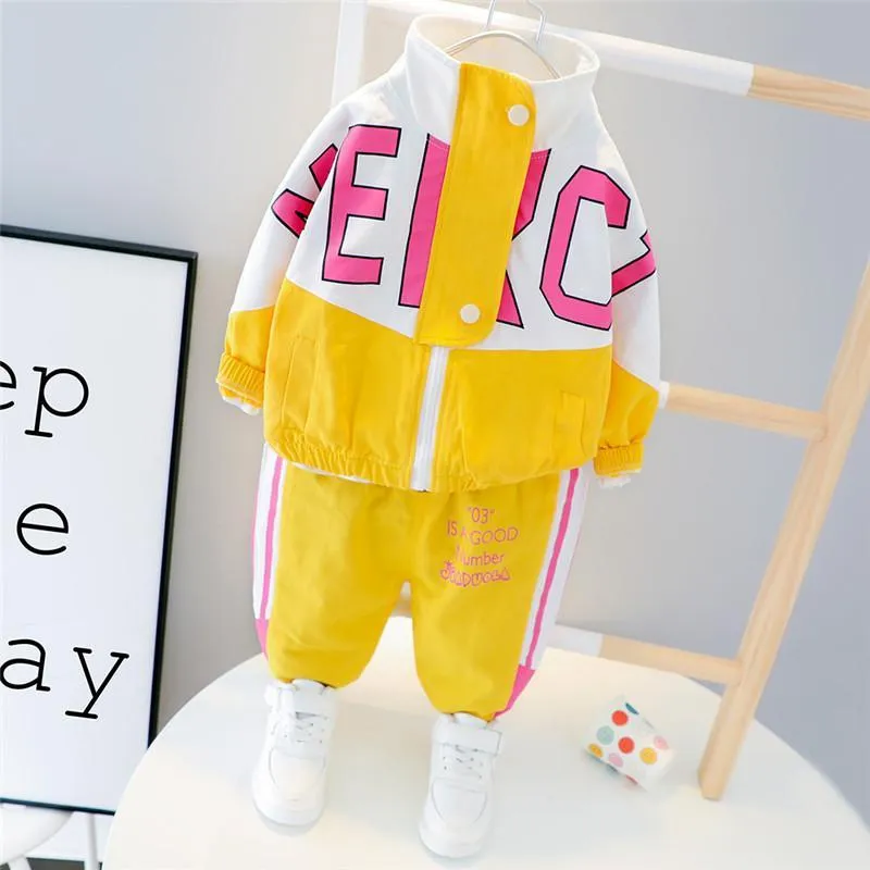 2-piece Letter Pattern Coat & Pants for Children Boy