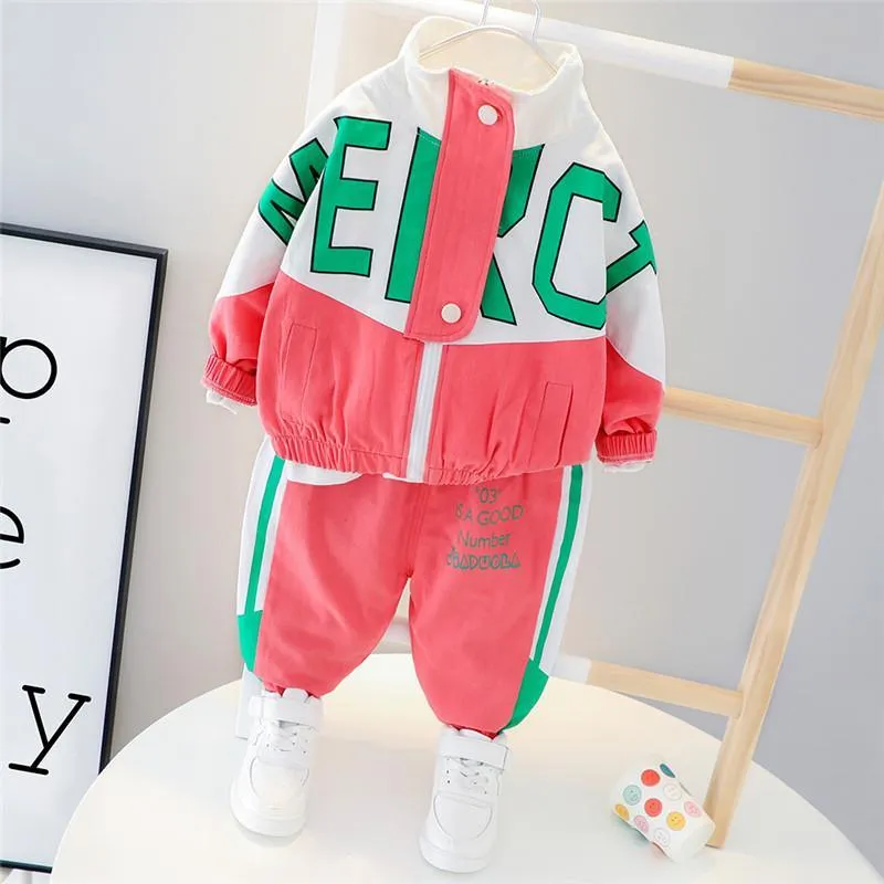 2-piece Letter Pattern Coat & Pants for Children Boy