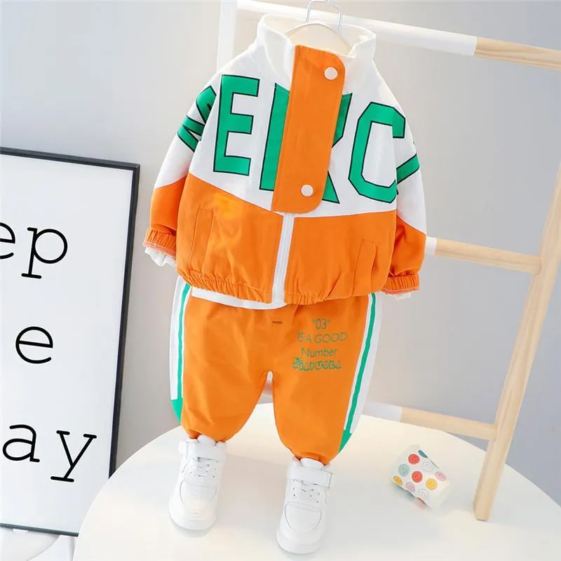 2-piece Letter Pattern Coat & Pants for Children Boy