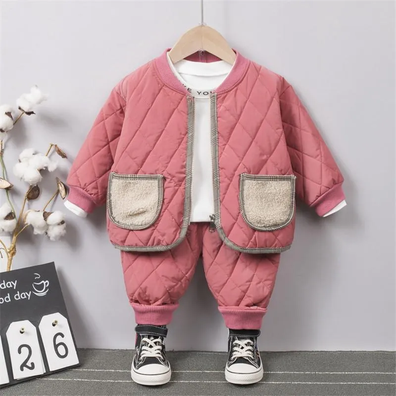 2-piece Winter Thick Coat & Pants for Toddler Girl