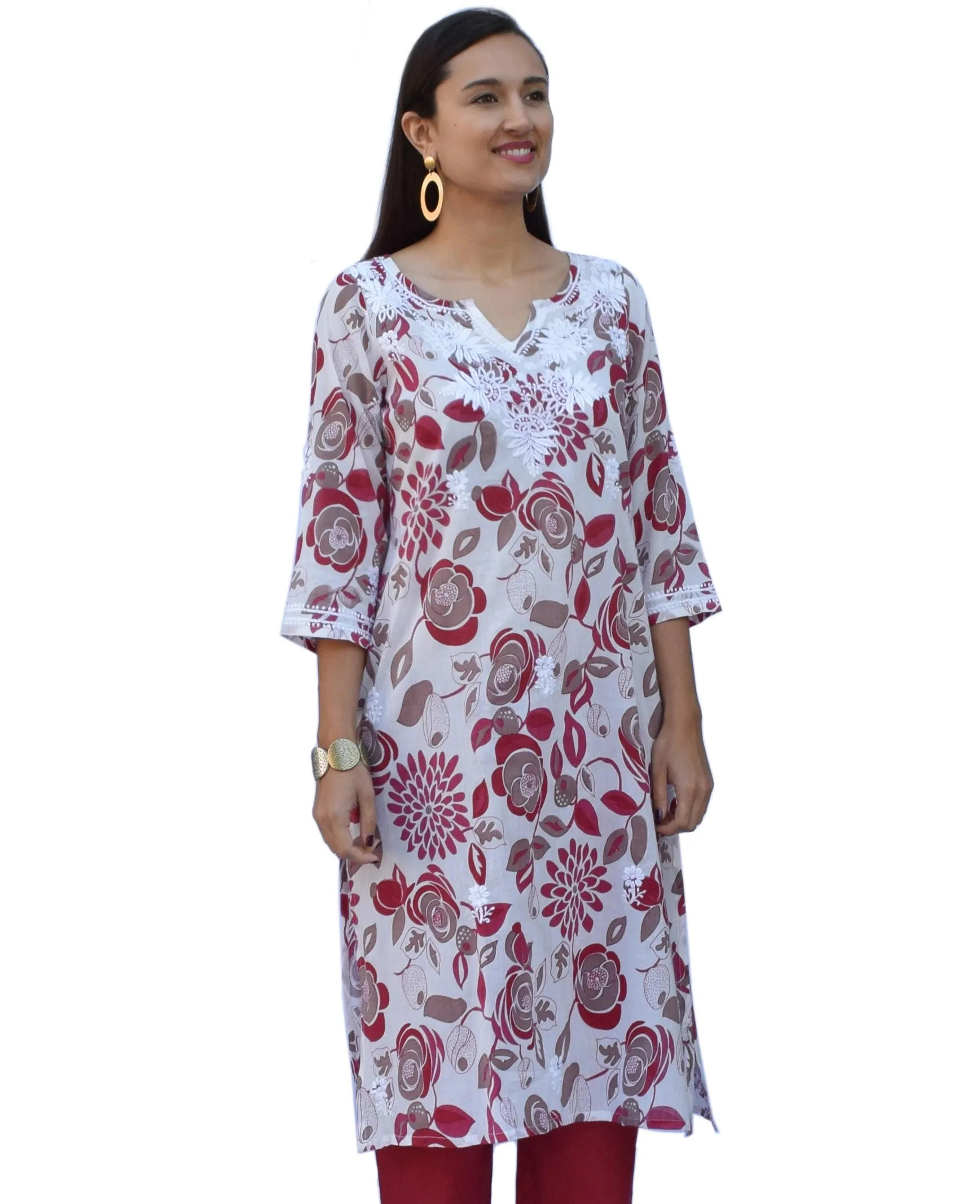 AMAL Printed Pure Soft Cotton Long Tunic Kurta Dress: Made to Order