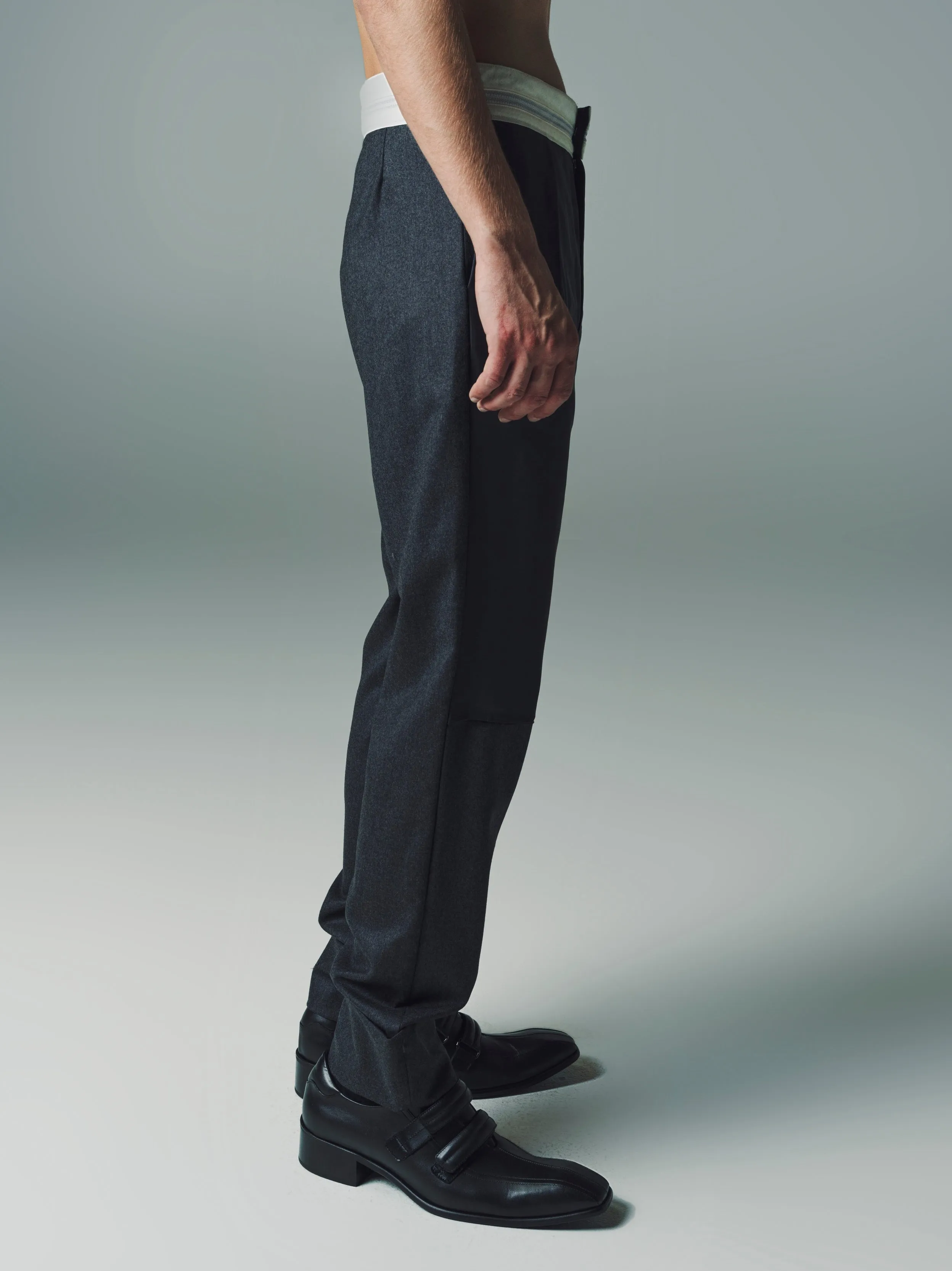 Apron Trousers in Dark Brown Cashmere