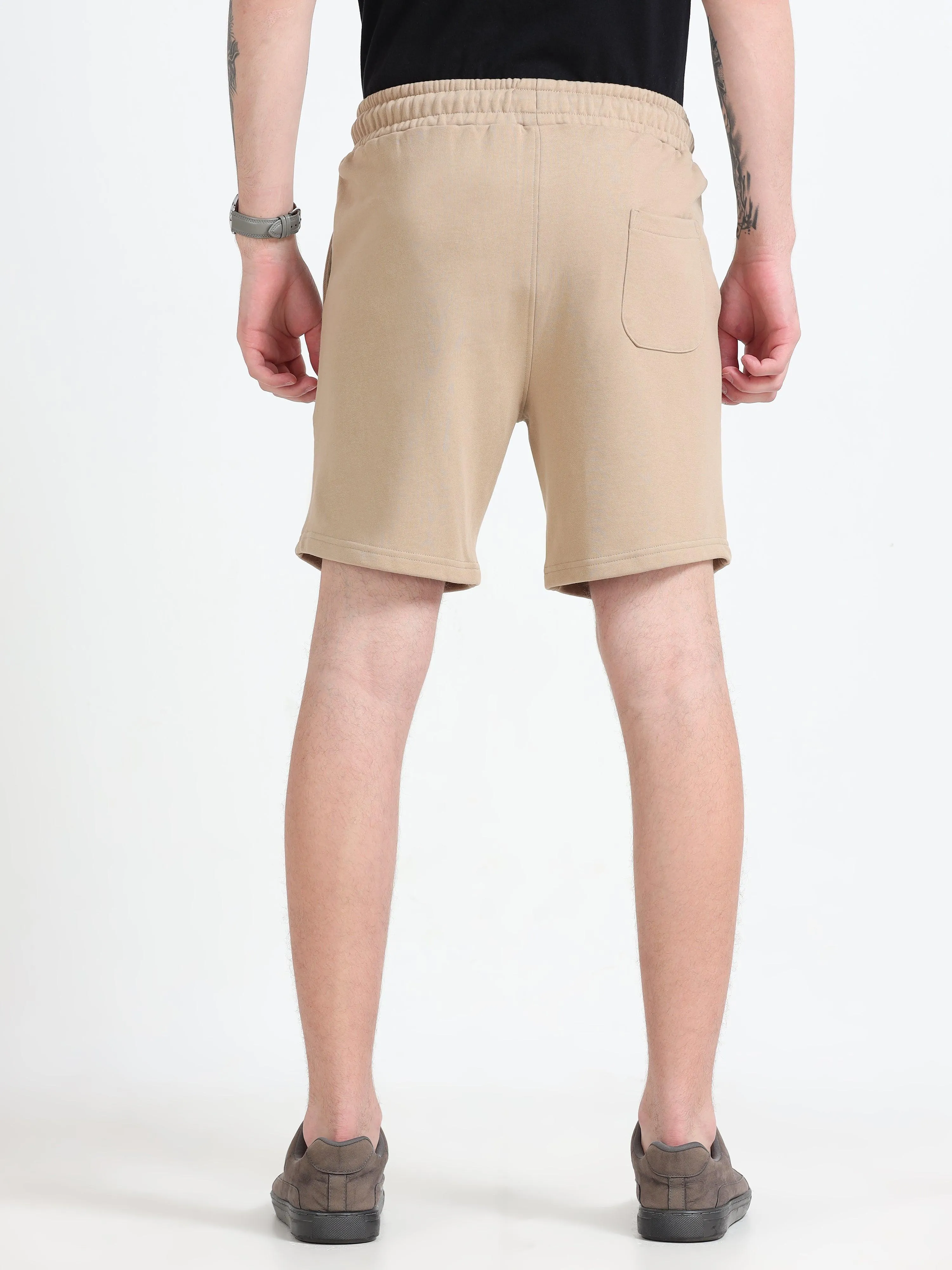 Asheran - Plain Cotton Shorts - Khaki