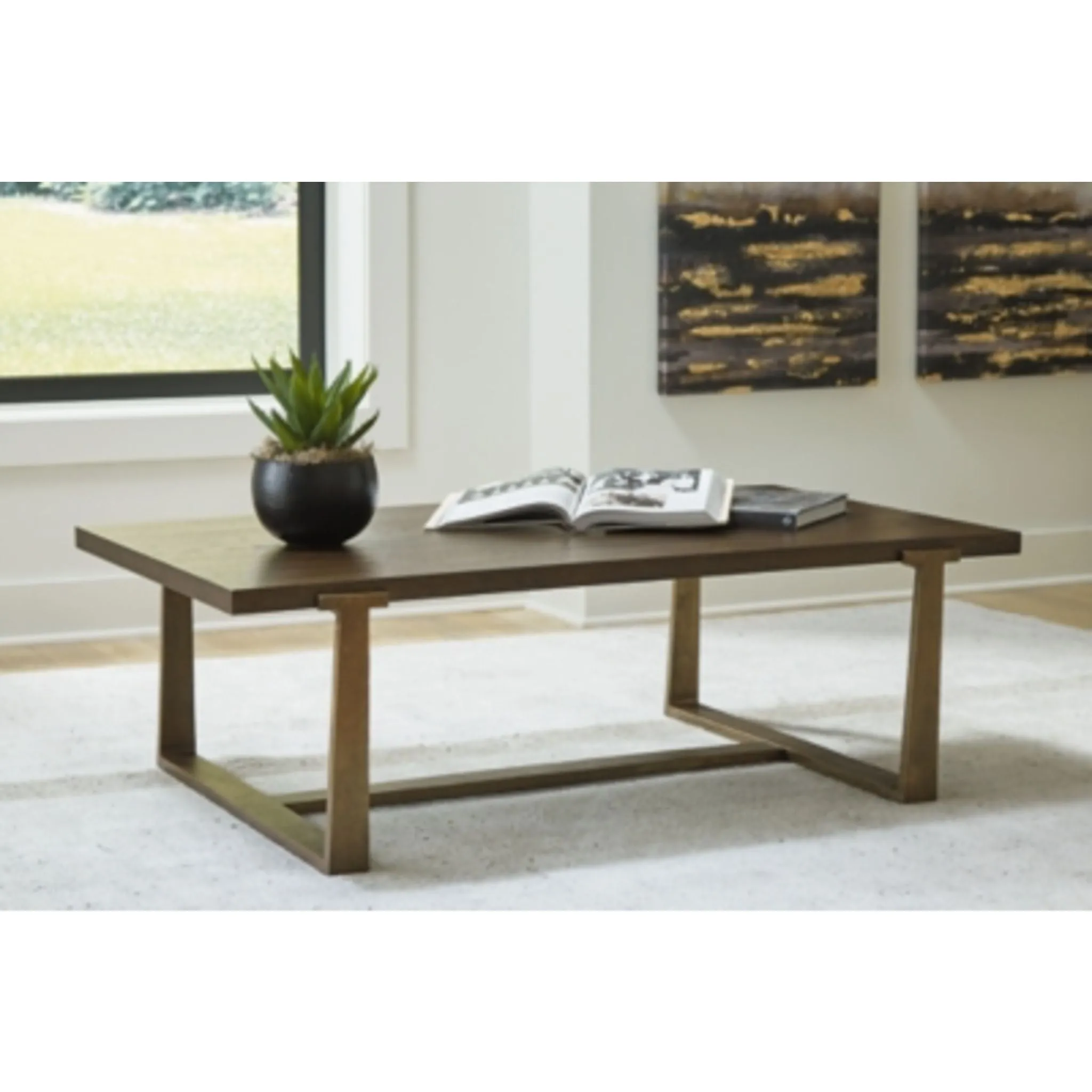 Balintmore Coffee Table - Brown/Gold Finish