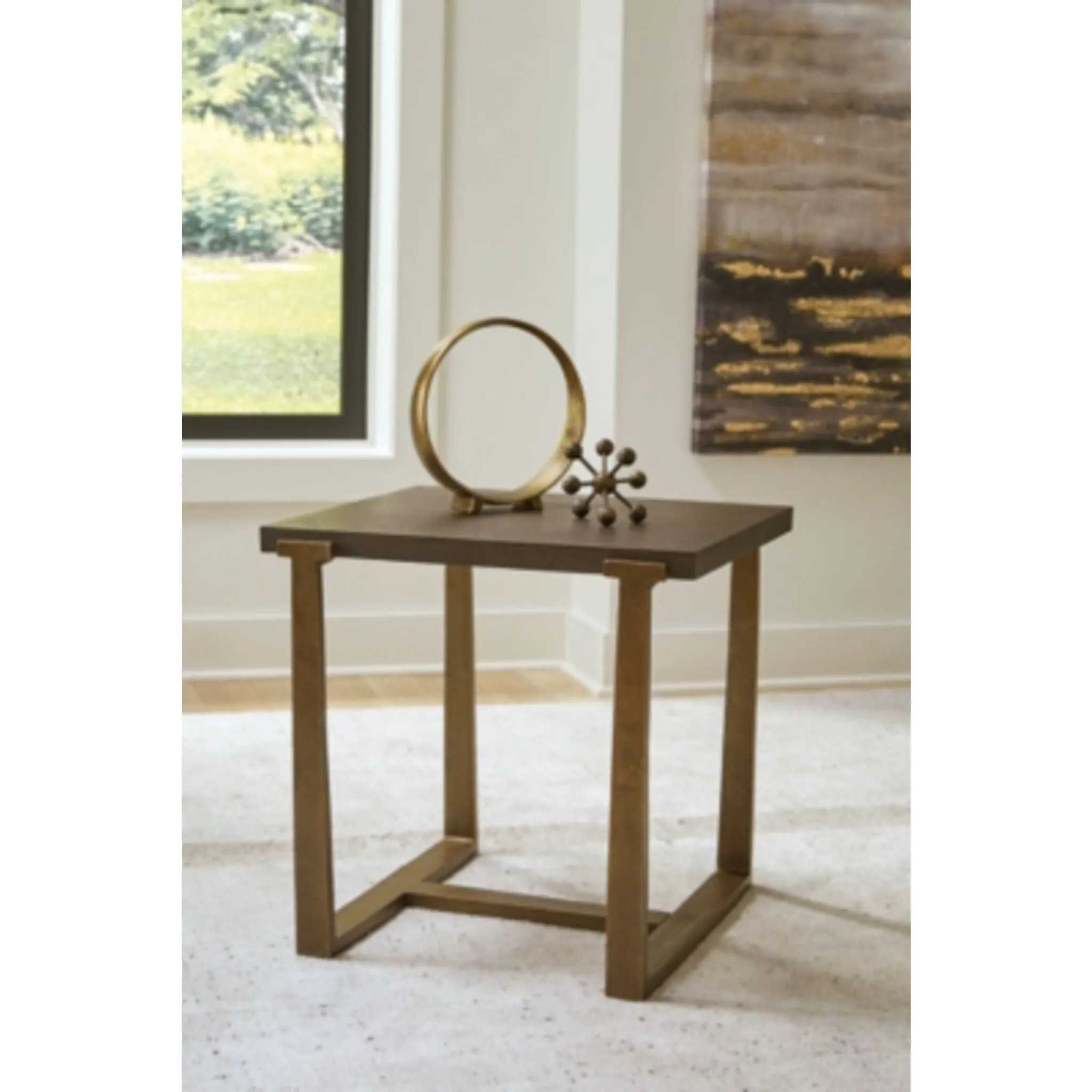 Balintmore End Table - Brown/Gold Finish