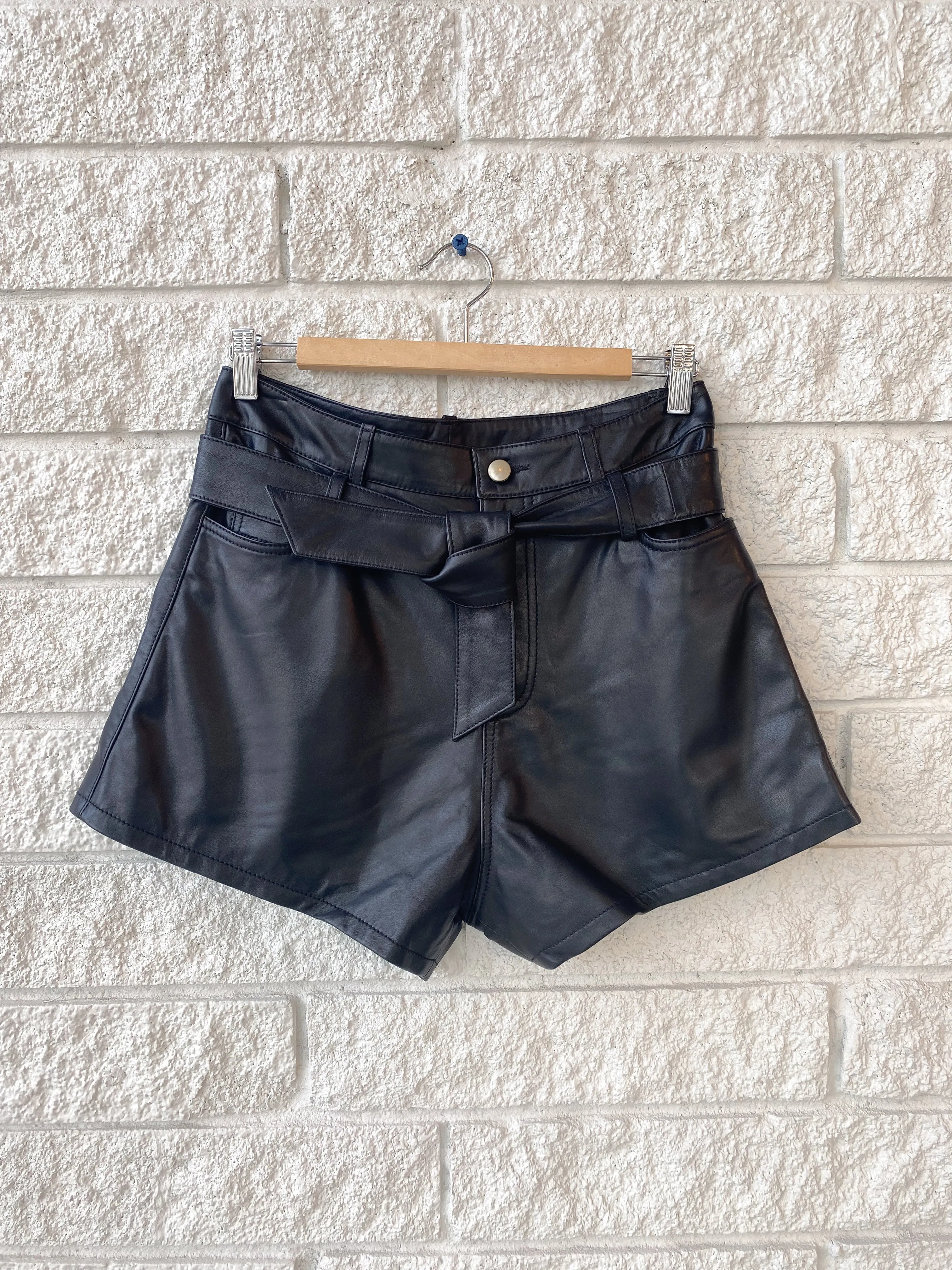 Banks Paper Bag Leather Boyfriend Short