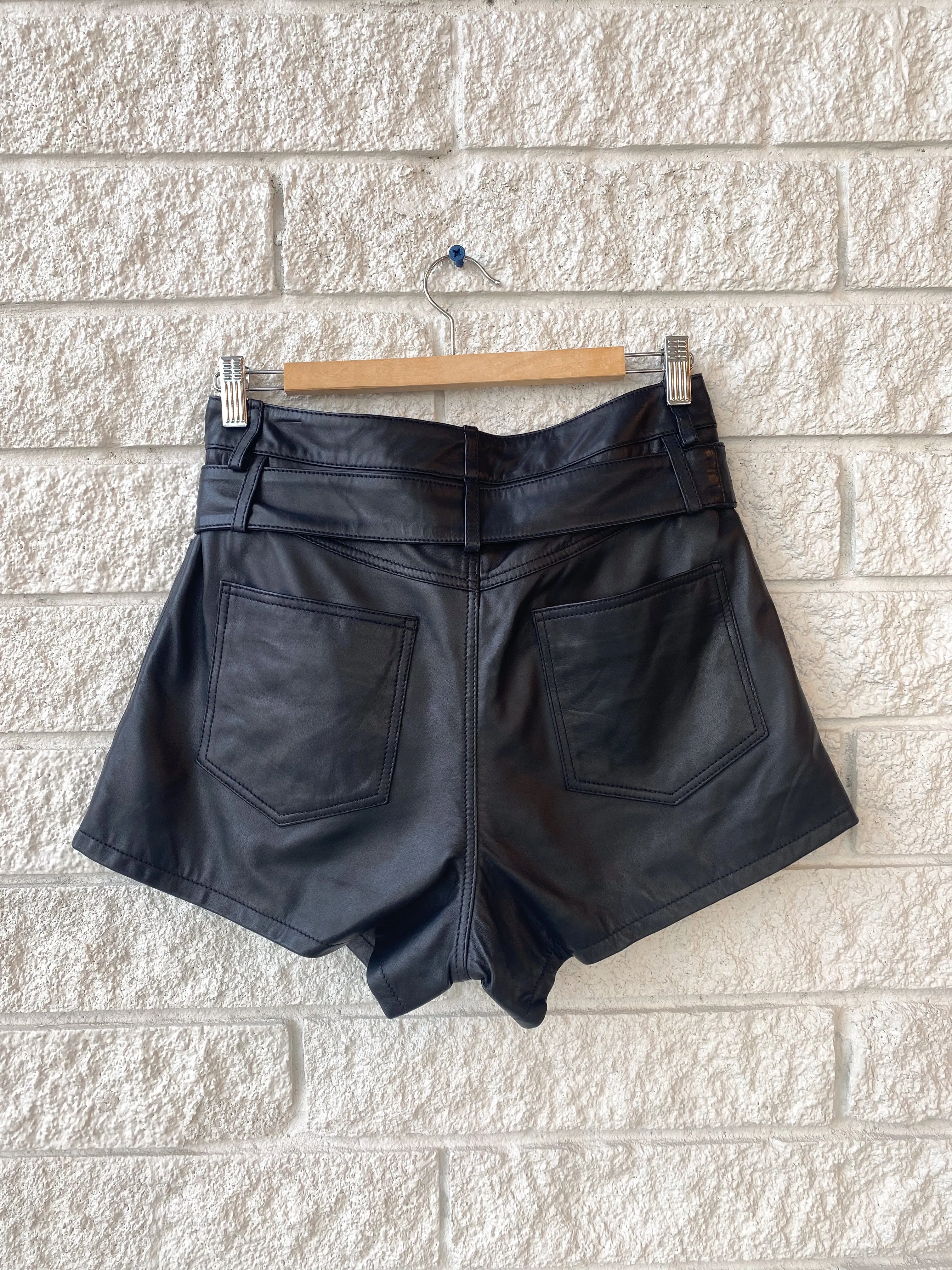 Banks Paper Bag Leather Boyfriend Short