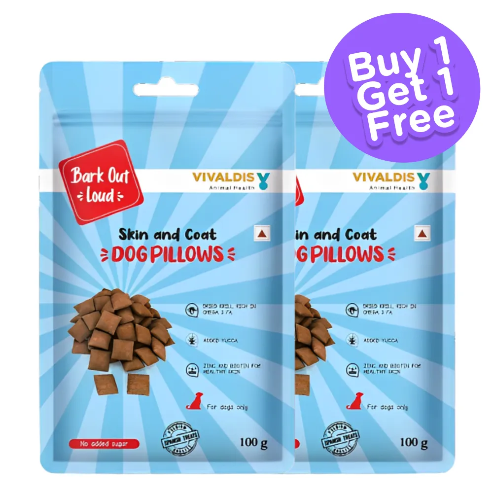 Bark Out Loud by Vivaldis Pillows for Skin & Coat Dog Treats (Limited Shelf Life) (Buy 1 Get 1)