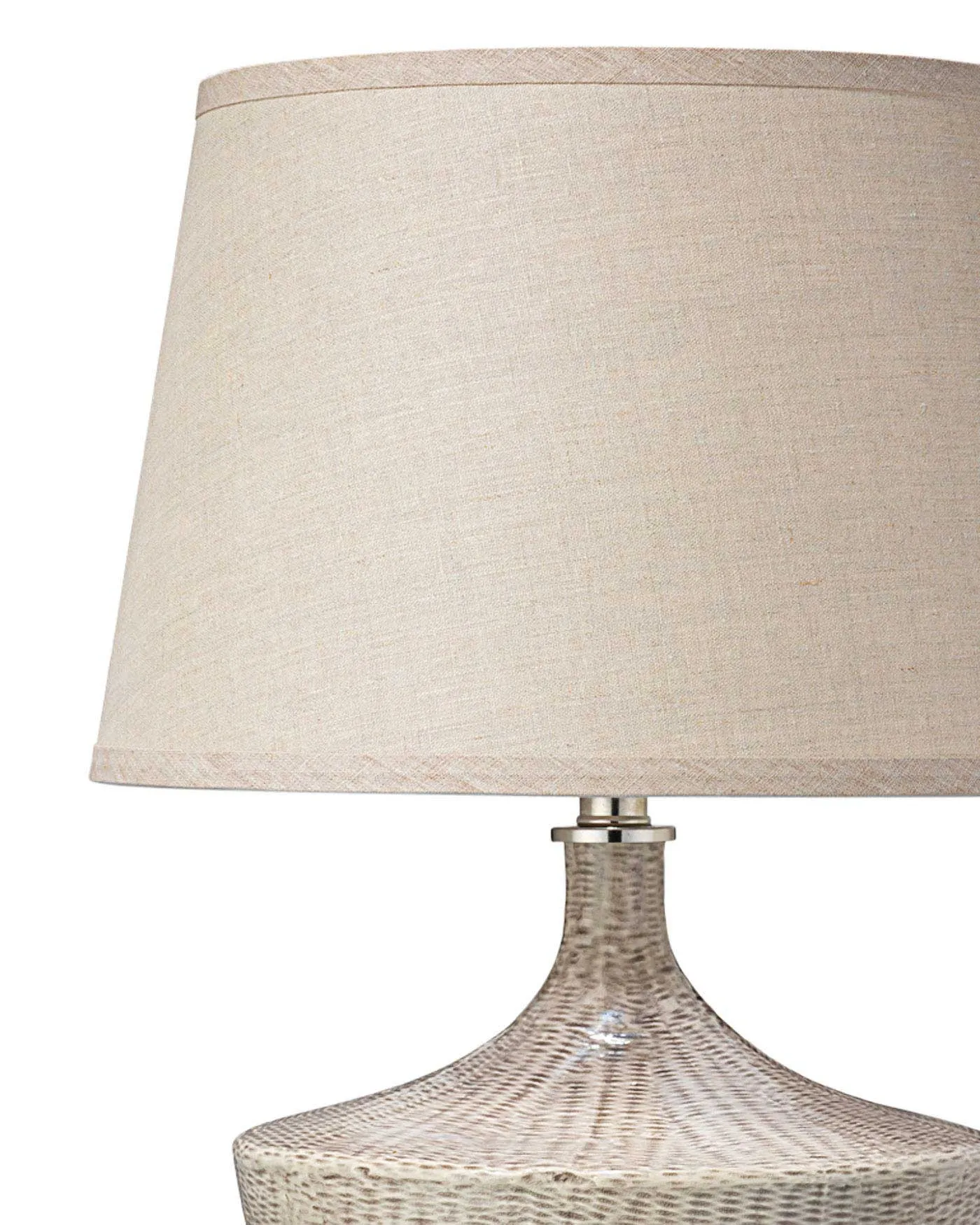 Basketweave Table Lamp Cream/Brown