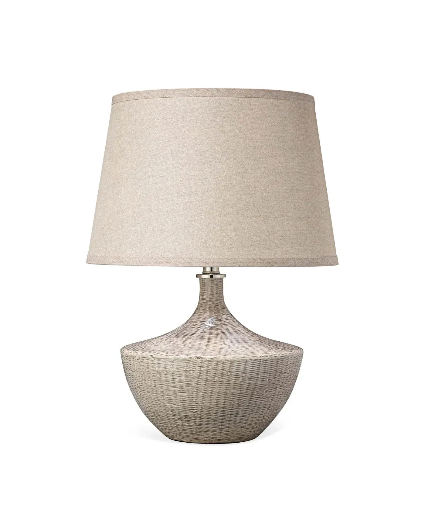 Basketweave Table Lamp Cream/Brown