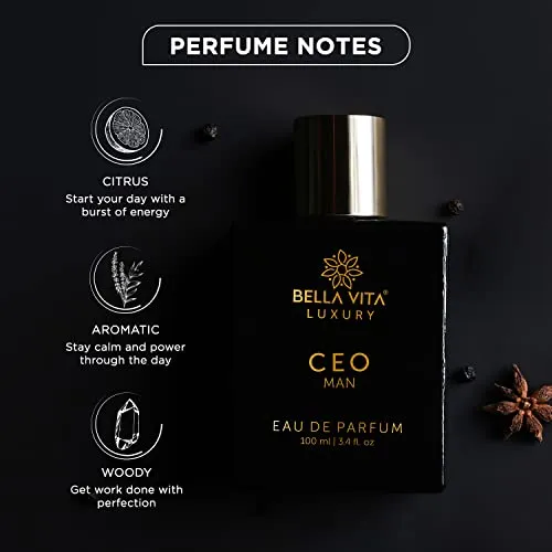 Bella Vita Luxury CEO MAN Eau De Parfum Perfume for Men with Lemon, Lavender, Tonka & Agarwood|Woody & Spicy Long Lasting EDP Fragrance Scent, 100 Ml