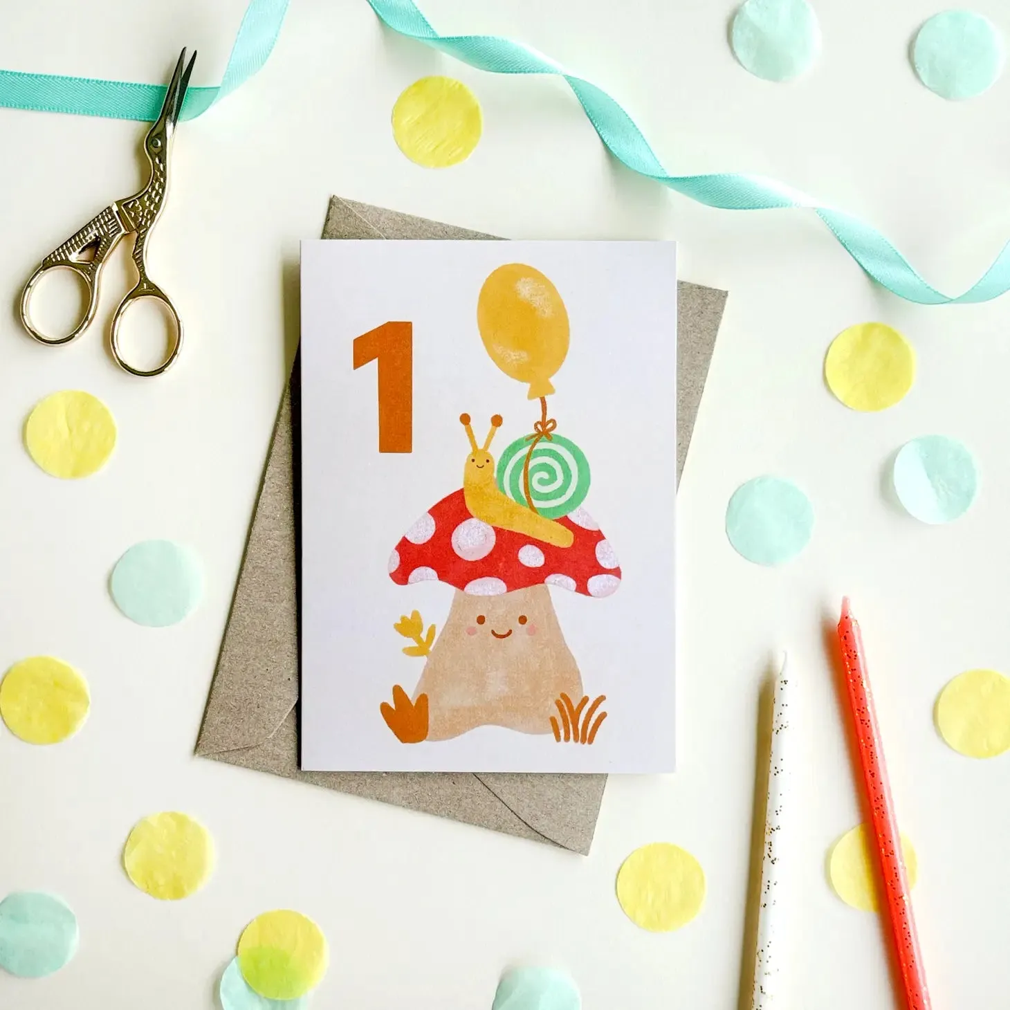 Birthday Milestone Card | 1st Birthday Mushroom