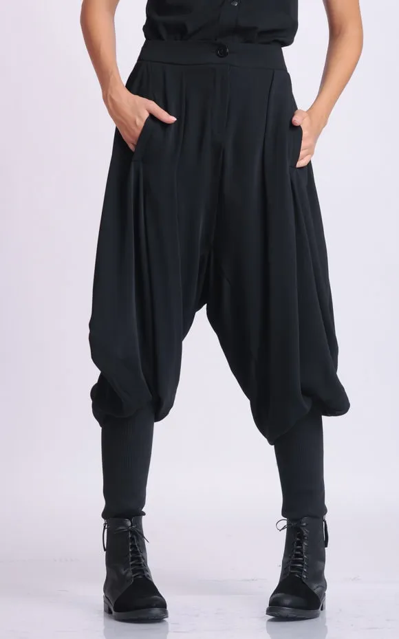 Black Drop Crotch Pants