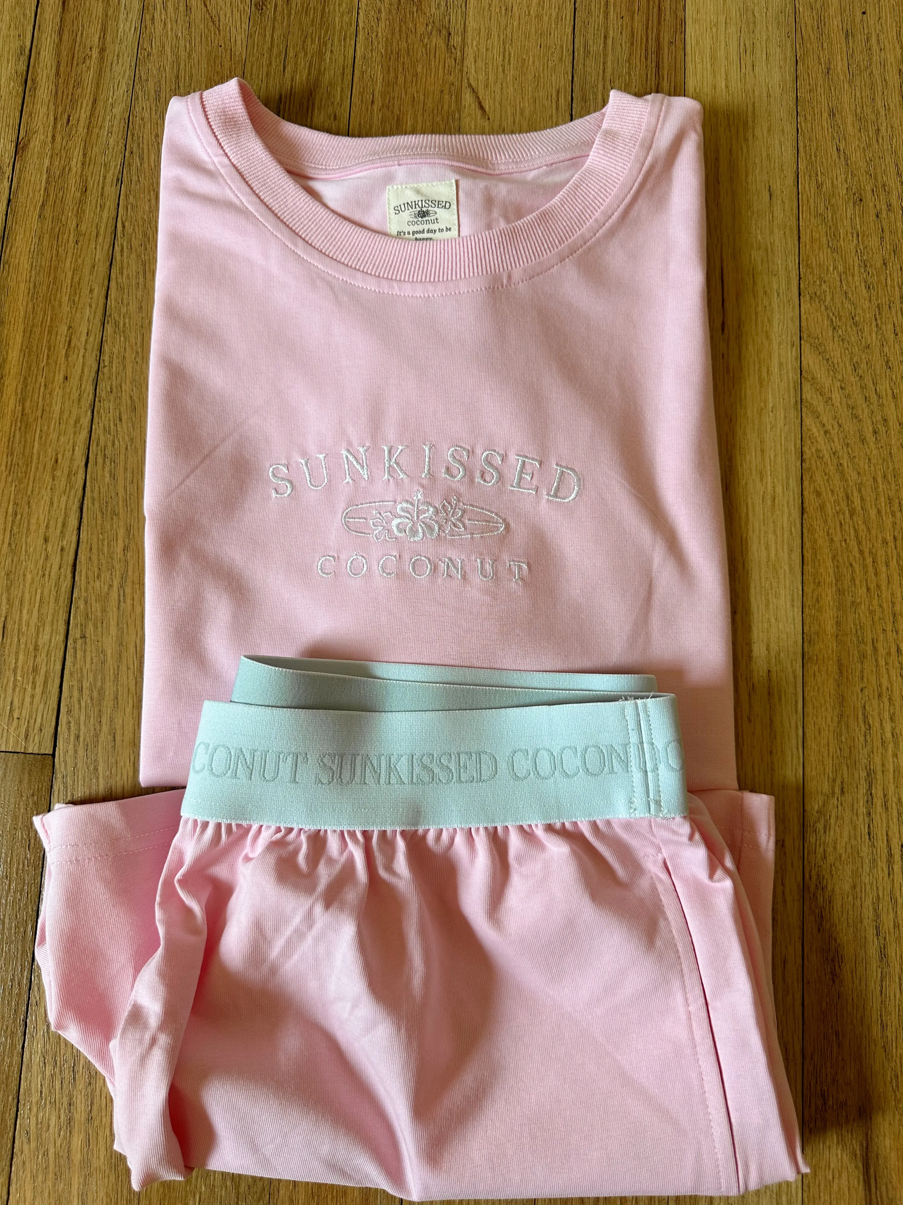 Blair Pink Basic Watercolor Embroider Tee