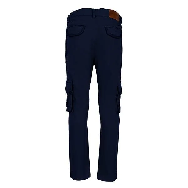 BOYS BLUE REGULAR FIT CARGO PANTS