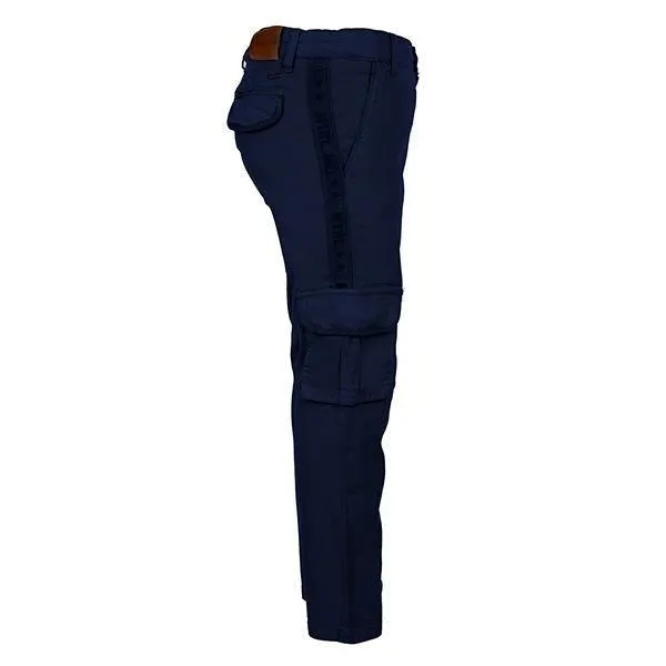 BOYS BLUE REGULAR FIT CARGO PANTS