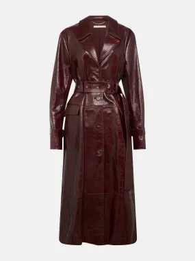 Brady trench coat in oxblood leather