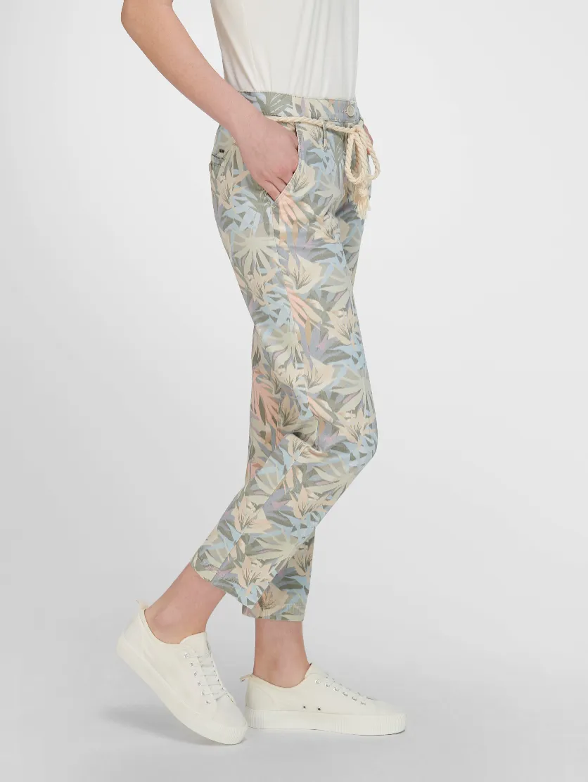 Brax Mel 7/8 length Palm Printed Straight Trouser  74-3237