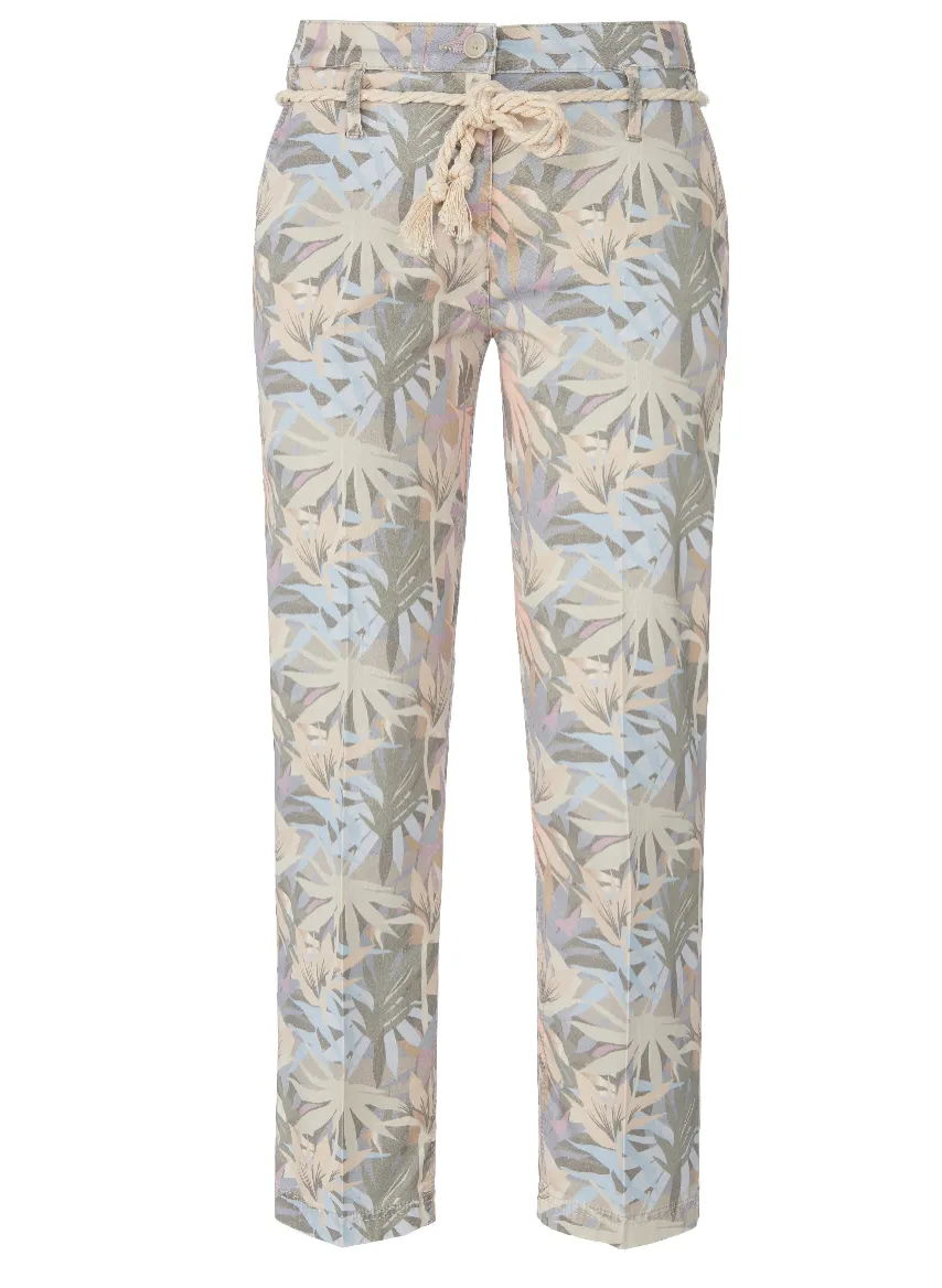 Brax Mel 7/8 length Palm Printed Straight Trouser  74-3237