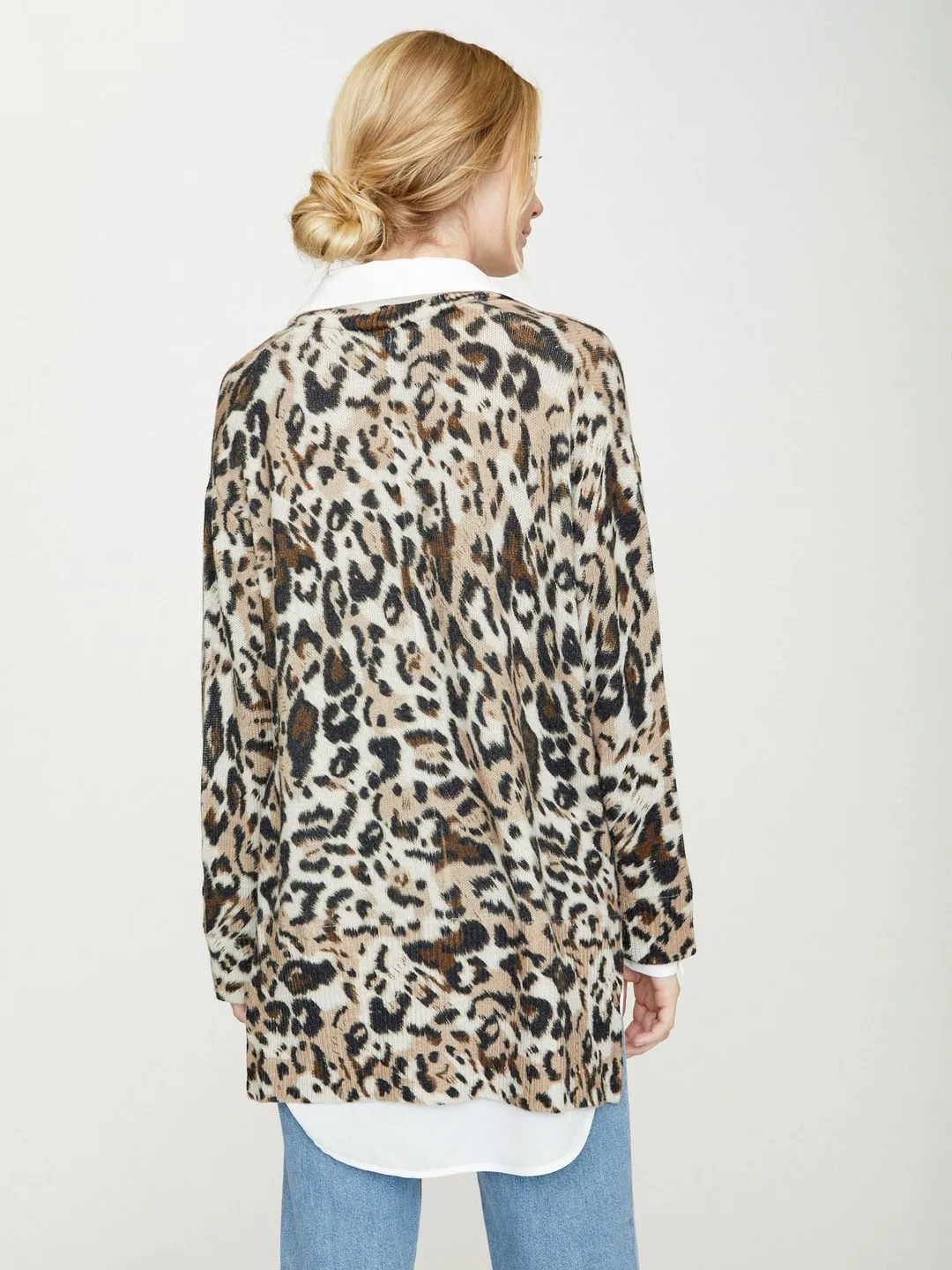 Brochu Walker - Printed Layered V-Neck in Leopard Combo