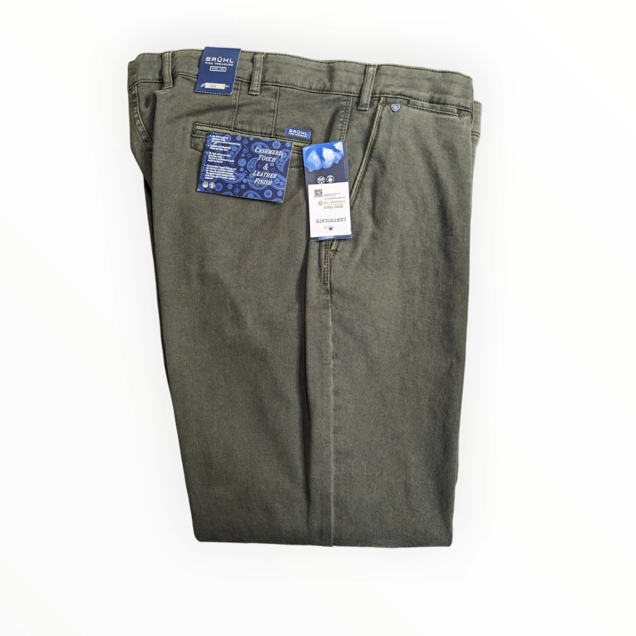 BRUHL Venice B Chino Trousers Cashmere Touch 182310 Green