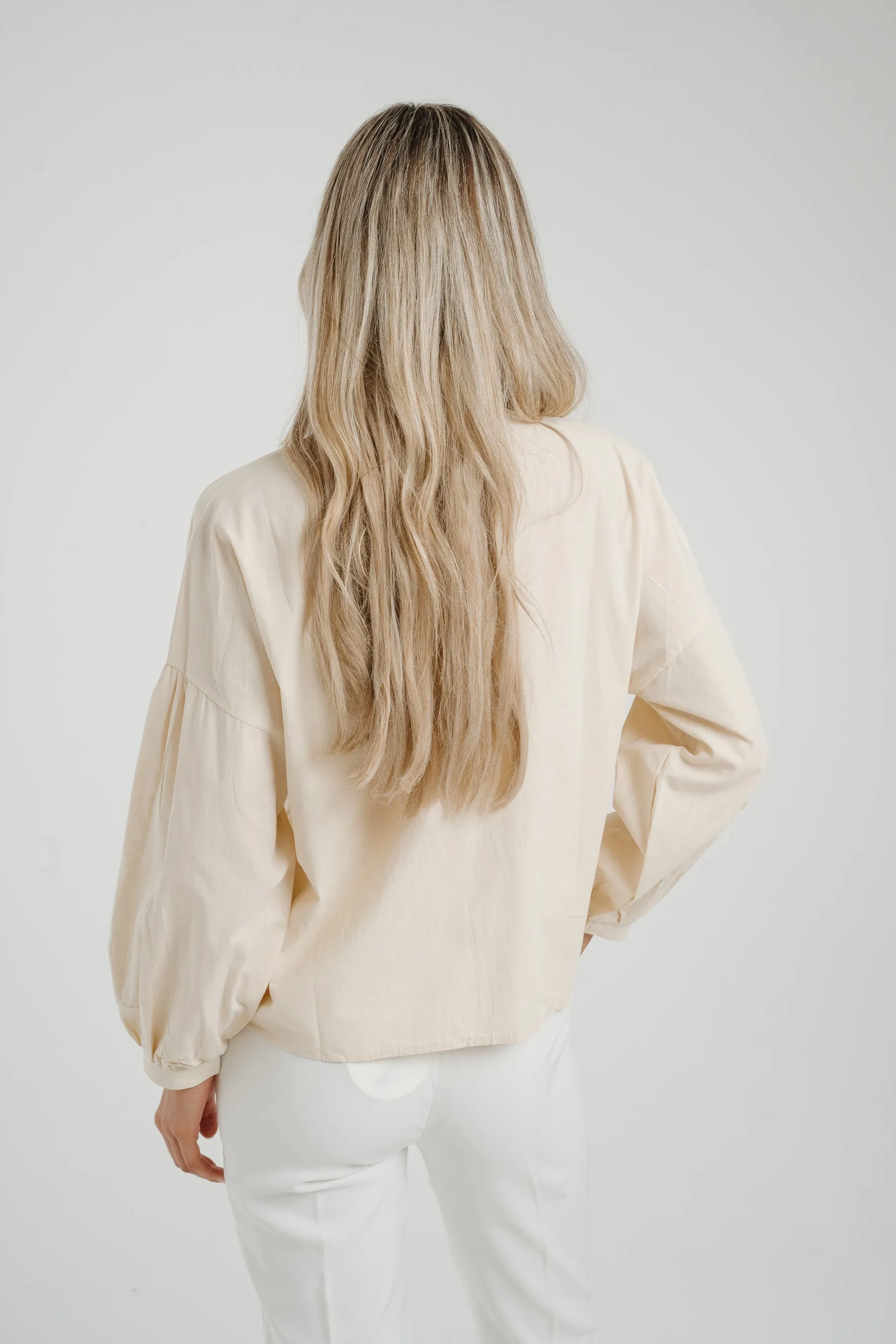 Caitlyn Puff Sleeve Blouse In Neutral