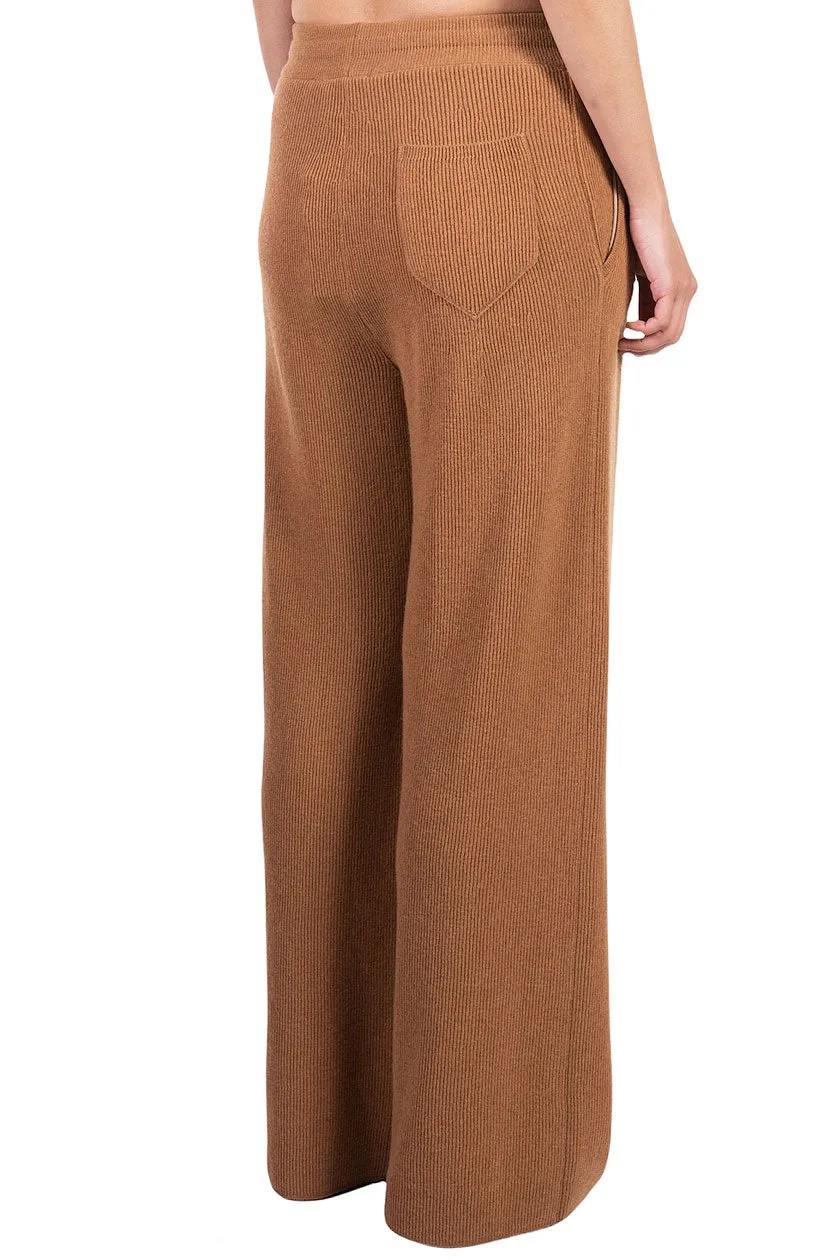 Camel Cashmere Blend Knit Pants