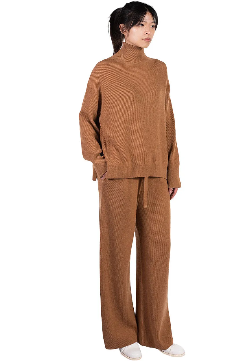 Camel Cashmere Blend Knit Pants