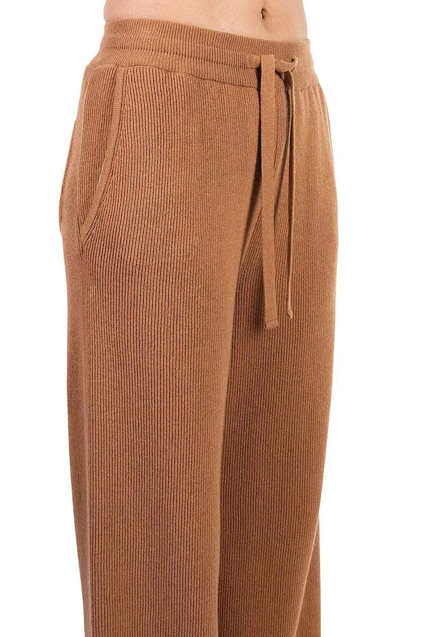 Camel Cashmere Blend Knit Pants