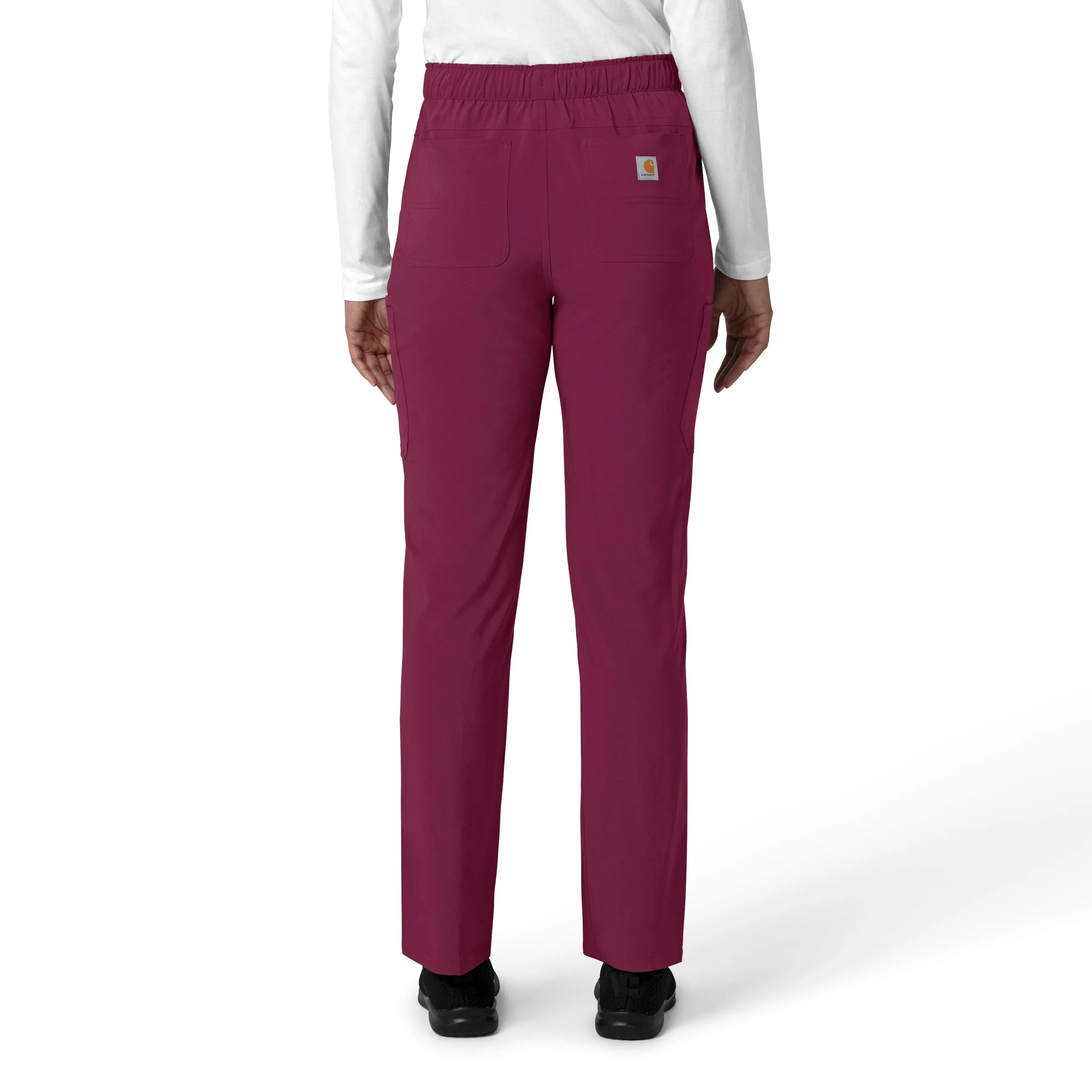 Carhartt Force Cross-Flex Women's Straight Leg Cargo Scrub Pant - Wine