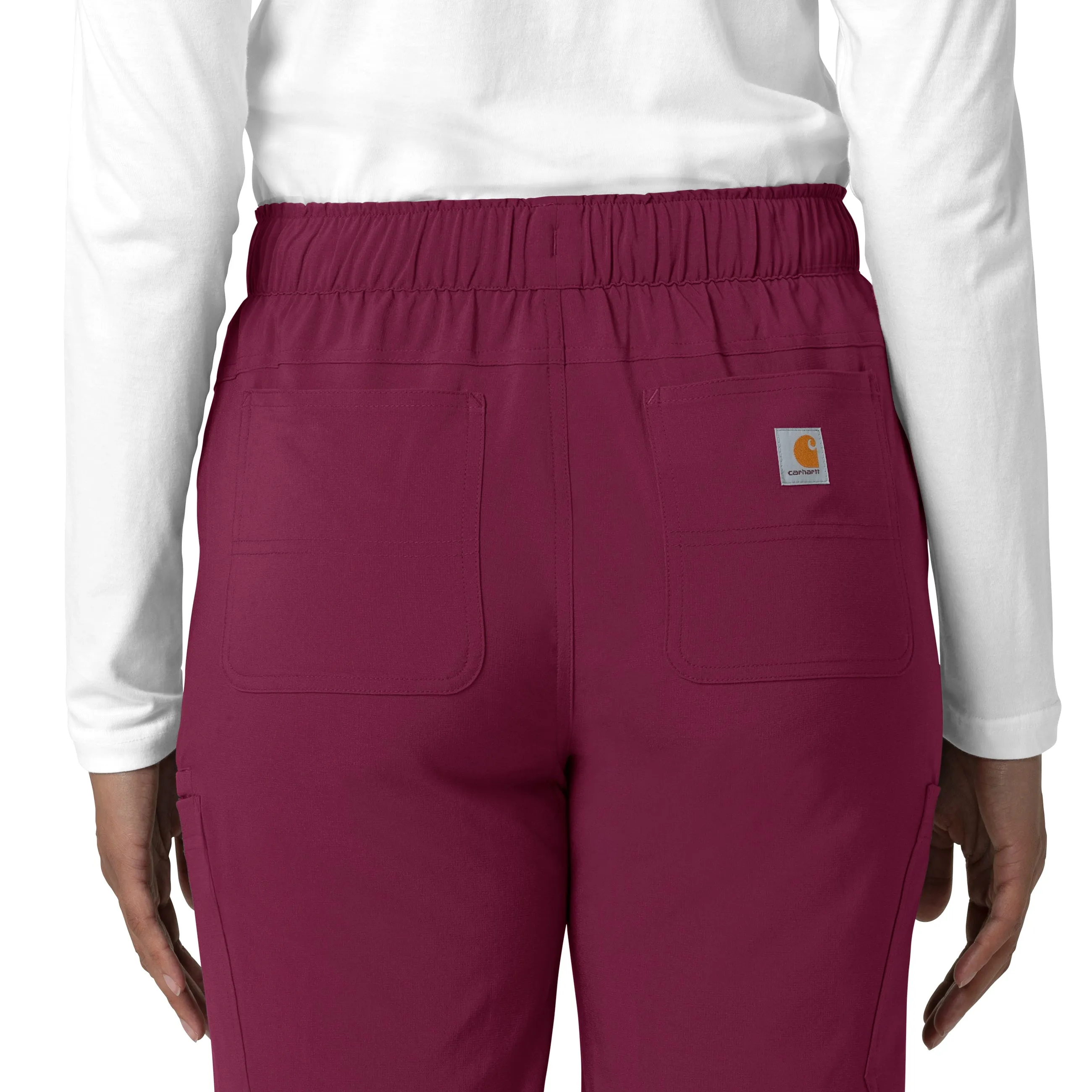 Carhartt Force Cross-Flex Women's Straight Leg Cargo Scrub Pant - Wine