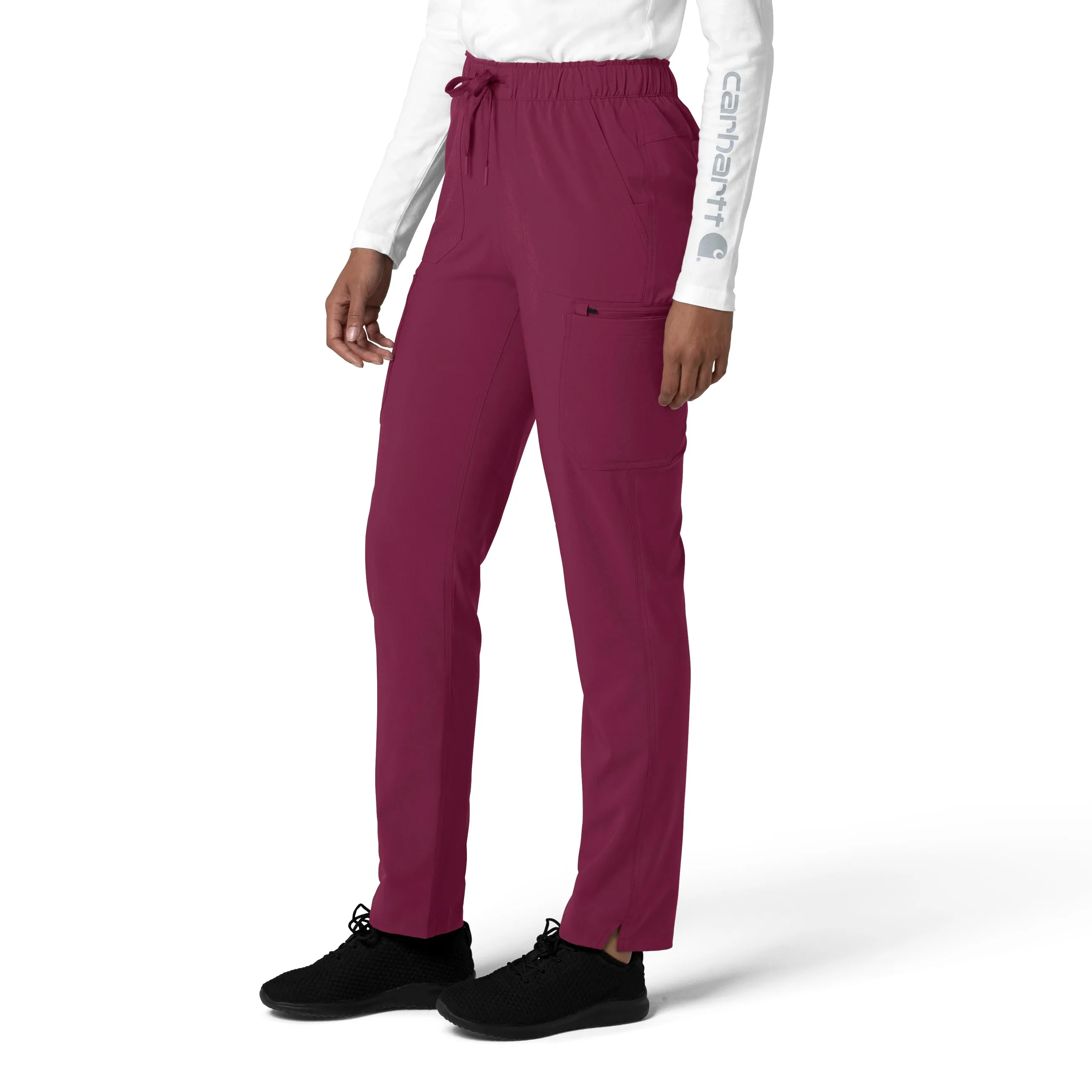 Carhartt Force Cross-Flex Women's Straight Leg Cargo Scrub Pant - Wine