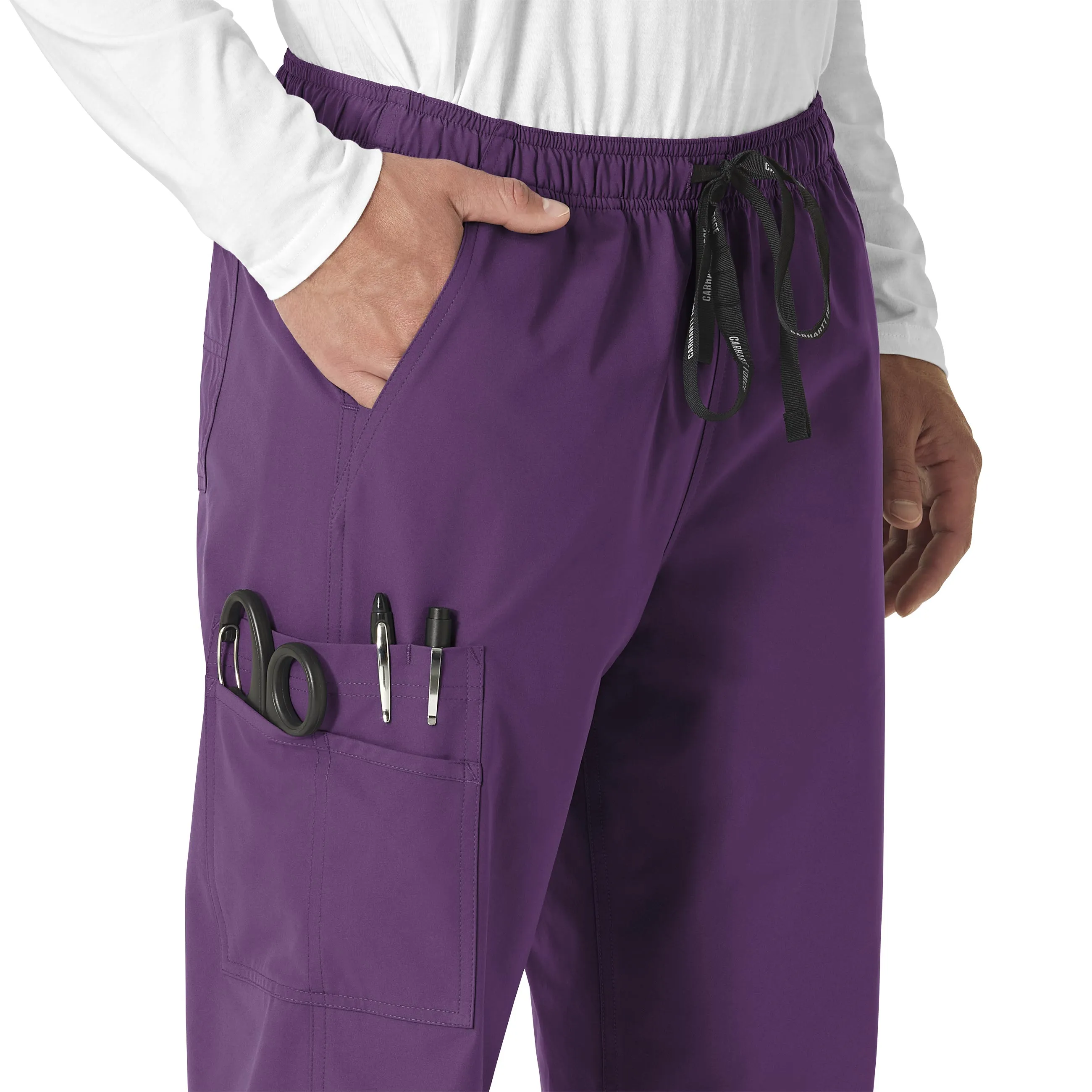 Carhartt Force Essentials Unisex Elastic Waist Cargo Scrub Pant - Eggplant