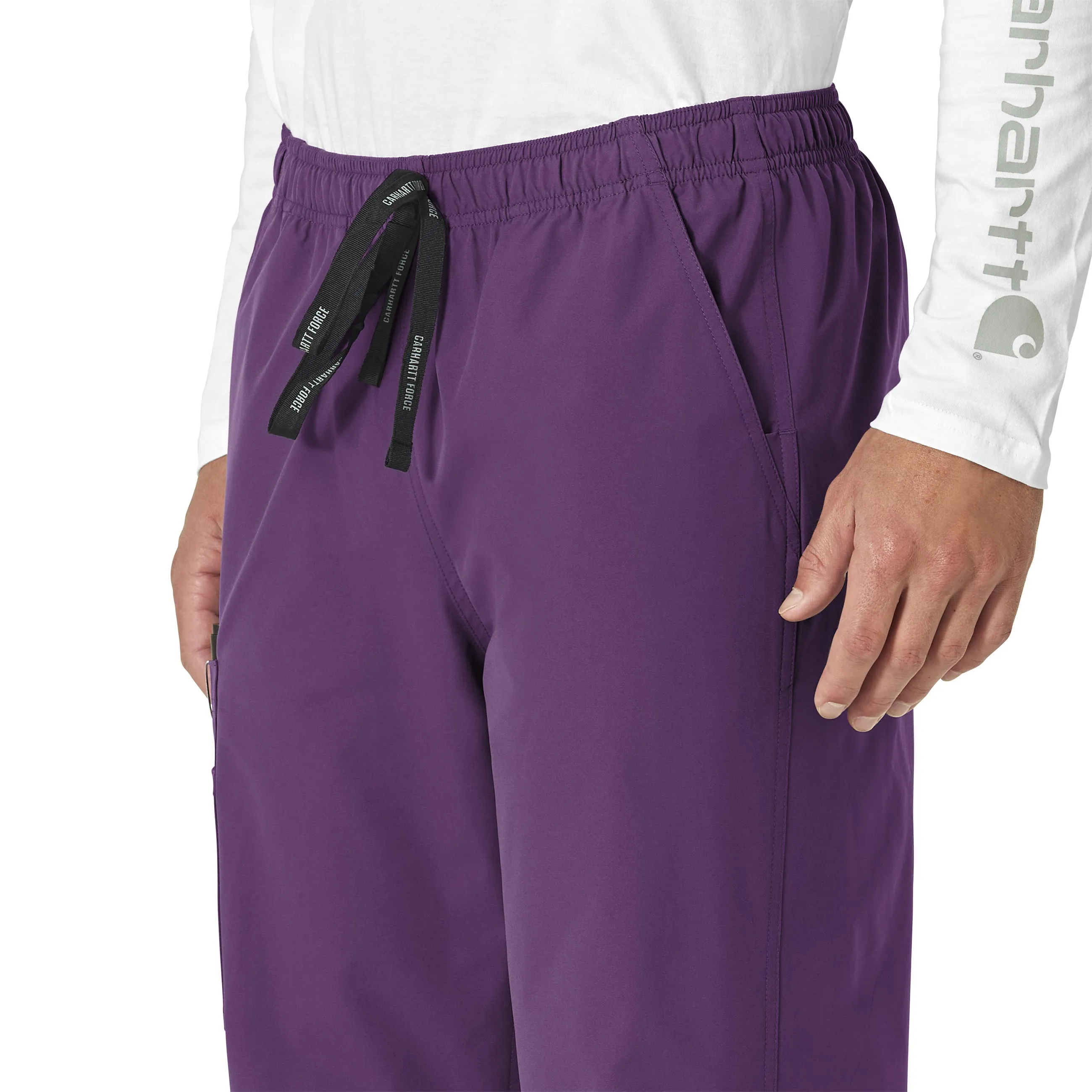 Carhartt Force Essentials Unisex Elastic Waist Cargo Scrub Pant - Eggplant