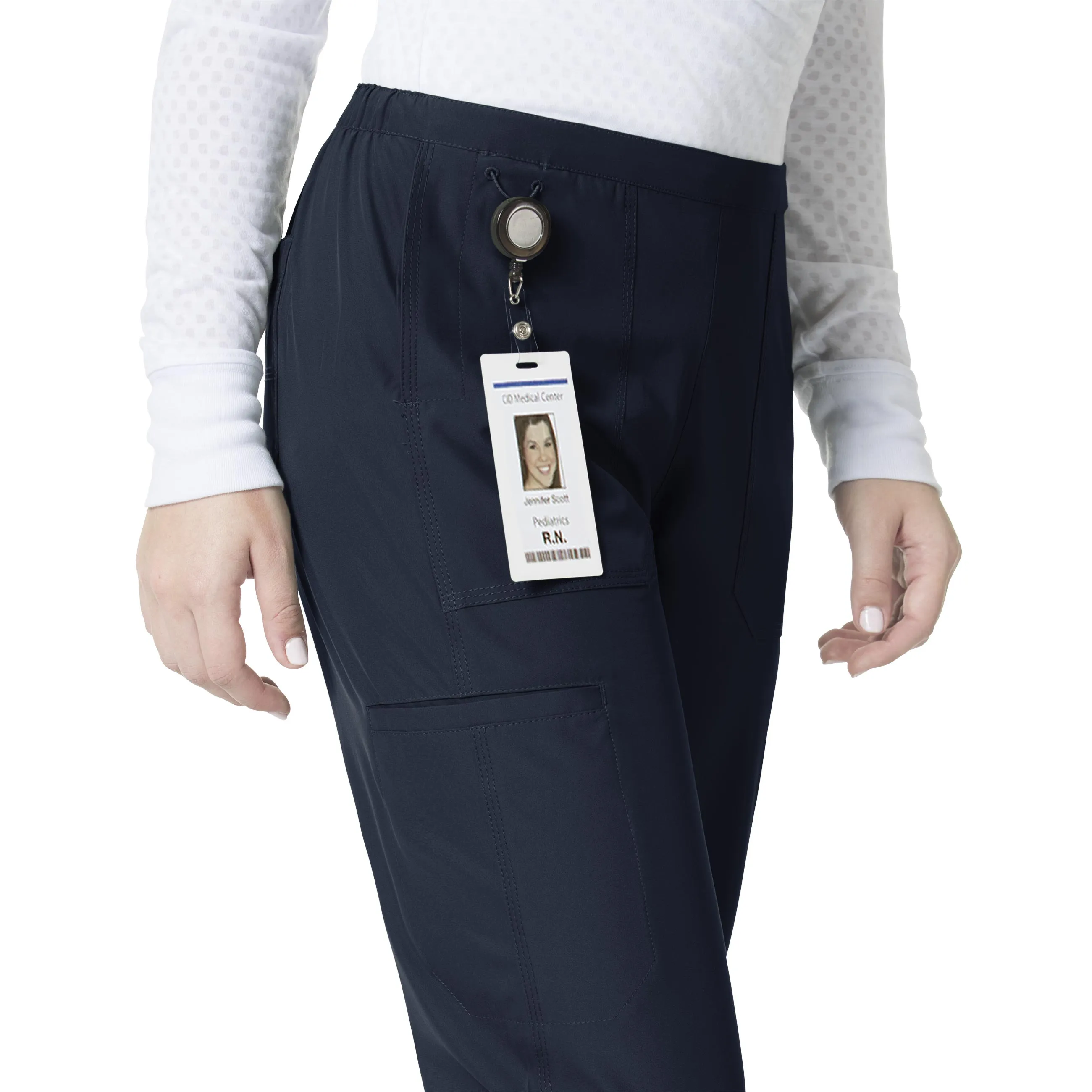 Carhartt Force Liberty Women's Flat Front Straight Leg Scrub Pant - Navy