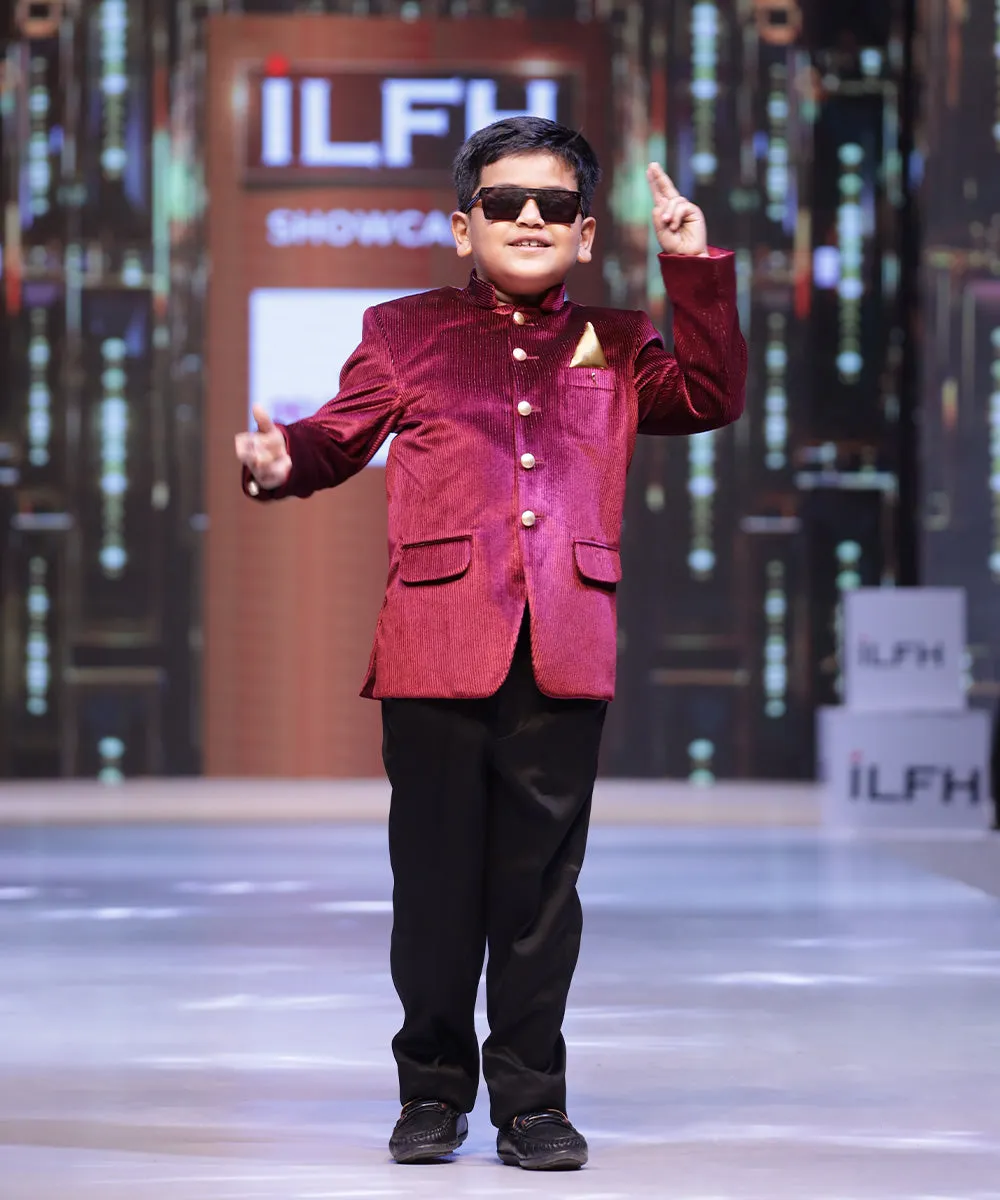 Celebrity Style Maroon Jodhpuri Suit Set for Boys