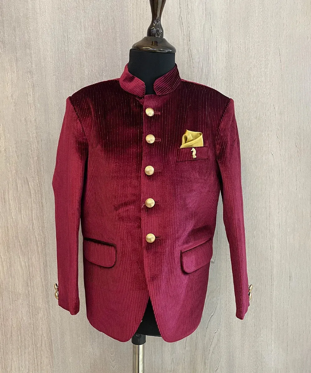 Celebrity Style Maroon Jodhpuri Suit Set for Boys