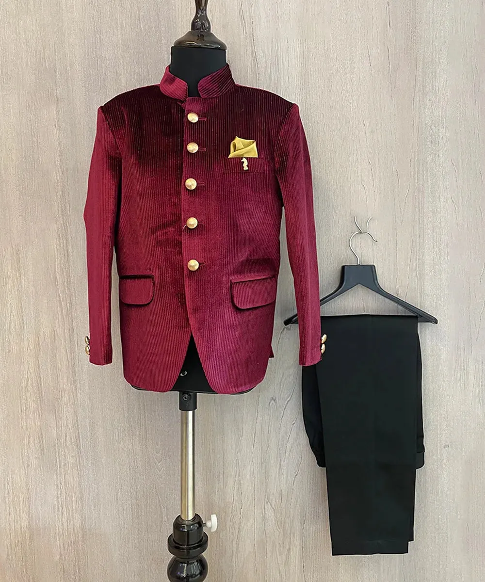 Celebrity Style Maroon Jodhpuri Suit Set for Boys