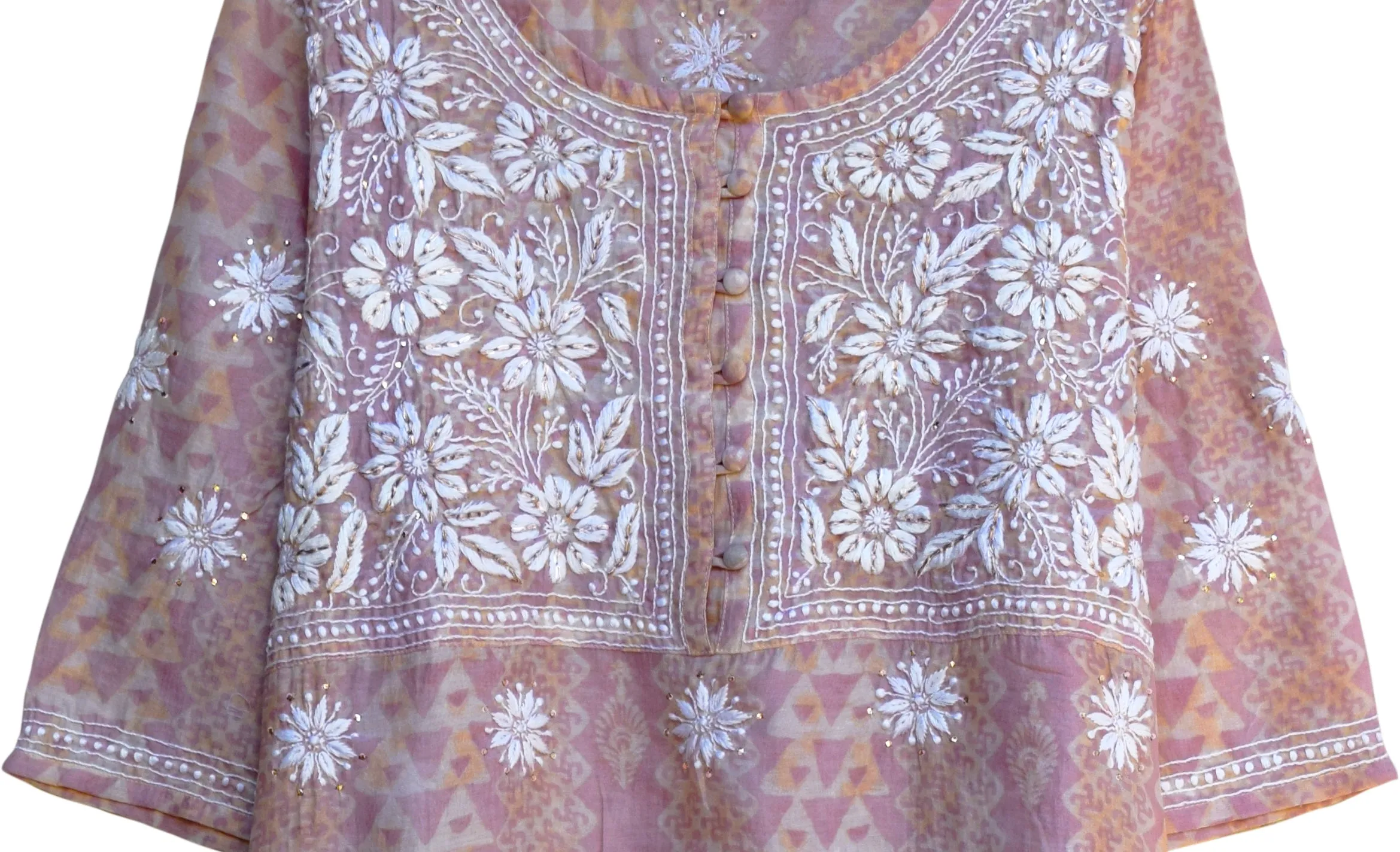 CHANDRIKA Chanderi Silk Hand Embroidered A Line Tunic Dress Kurta: Made to Order/Customizable