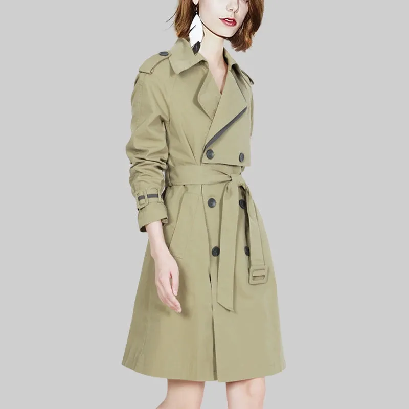 Coat for Women Slim Looking Anti-Aging Elegant Long Sleeve Trench Coat