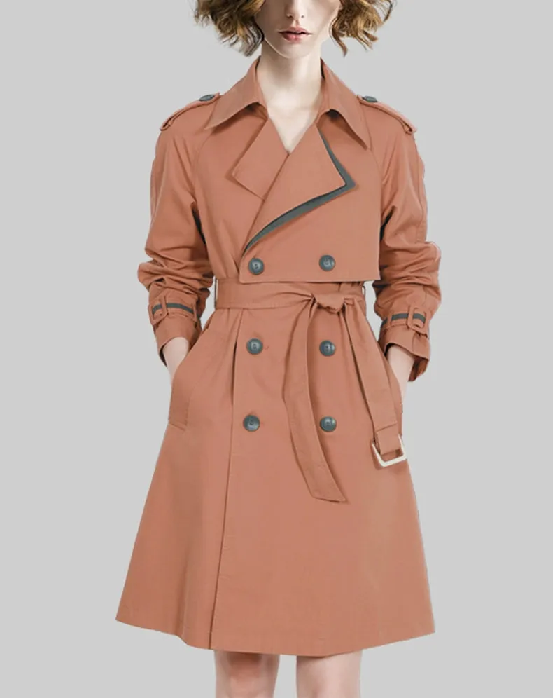 Coat for Women Slim Looking Anti-Aging Elegant Long Sleeve Trench Coat