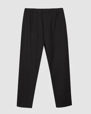 COFFIN WOOL TROUSERS IN BLACK MELANGE