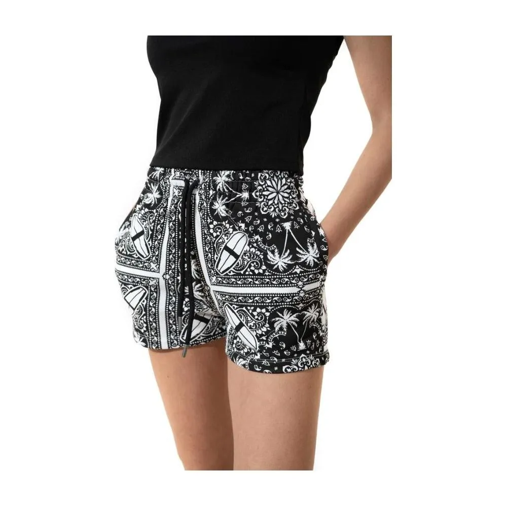 Comme Des Fuckdown Chic Monochrome Palms Cotton Shorts