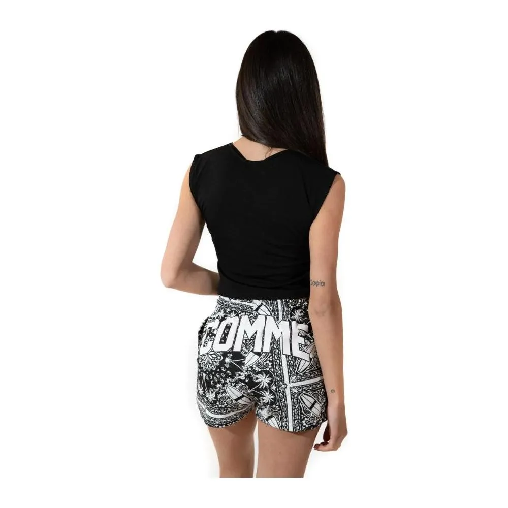 Comme Des Fuckdown Chic Monochrome Palms Cotton Shorts