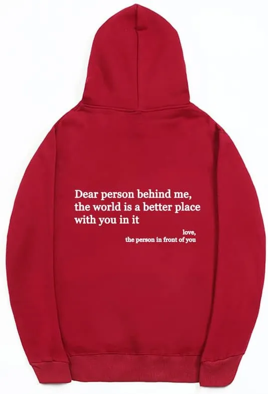 CORIRESHA Teen's You Are Enough Hoodie Dear Person Behind Me Letters Sweatshirt